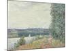 The Seine at Bouille, a Gust of Wind, 1894-Alfred Sisley-Mounted Giclee Print