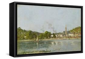 The Seine at Caudebec-En-Caux, 1889-Eugène Boudin-Framed Stretched Canvas