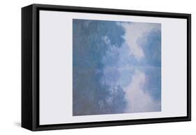 The Seine at Giverny, Morning Mists-Claude Monet-Framed Stretched Canvas