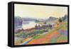 The Seine at Herblay-null-Framed Stretched Canvas