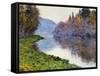 The Seine at Jenfosse, 1884-Claude Monet-Framed Stretched Canvas