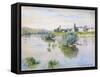 The Seine at Lavacourt, 1878 (oil on canvas)-Claude Monet-Framed Stretched Canvas