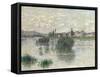 The Seine at Lavacourt, 1879-Claude Monet-Framed Stretched Canvas