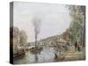 The Seine at Marly, 1871-Camille Pissarro-Stretched Canvas