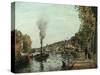 The Seine at Marly-Camille Pissarro-Stretched Canvas
