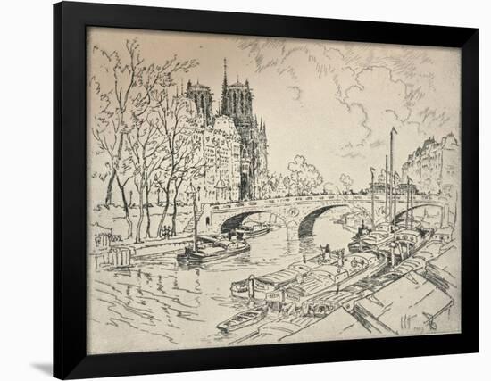 The Seine at Notre Dame, 1915-Lester George Hornby-Framed Giclee Print