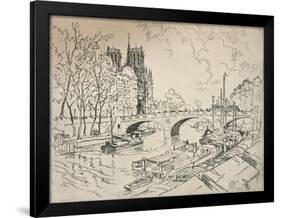 The Seine at Notre Dame, 1915-Lester George Hornby-Framed Giclee Print