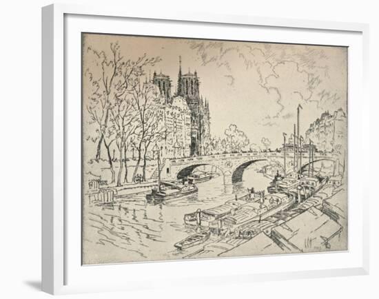 The Seine at Notre Dame, 1915-Lester George Hornby-Framed Giclee Print