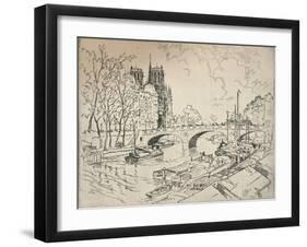 The Seine at Notre Dame, 1915-Lester George Hornby-Framed Giclee Print