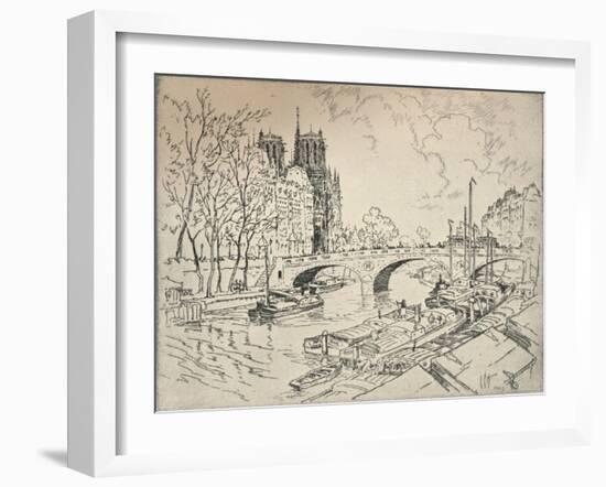 The Seine at Notre Dame, 1915-Lester George Hornby-Framed Giclee Print