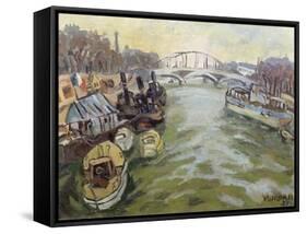 The Seine at Paris, 1951-Glyn Morgan-Framed Stretched Canvas