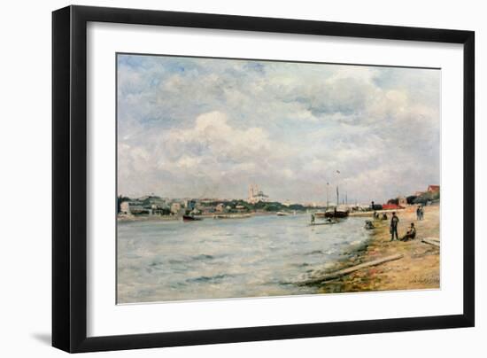 The Seine at Passy - the Trocadero and the Port De Grenelle (Oil)-Stanislas Victor Edouard Lepine-Framed Giclee Print