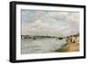 The Seine at Passy - the Trocadero and the Port De Grenelle (Oil)-Stanislas Victor Edouard Lepine-Framed Giclee Print