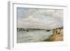 The Seine at Passy - the Trocadero and the Port De Grenelle (Oil)-Stanislas Victor Edouard Lepine-Framed Giclee Print