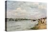 The Seine at Passy - the Trocadero and the Port De Grenelle (Oil)-Stanislas Victor Edouard Lepine-Stretched Canvas