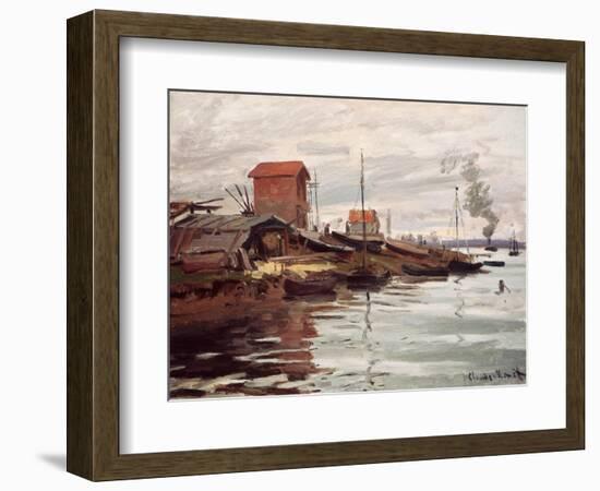 The Seine at Petit-Gennevilliers. La Siene au Petit-Gennevilliers. 1872-Claude Monet-Framed Giclee Print