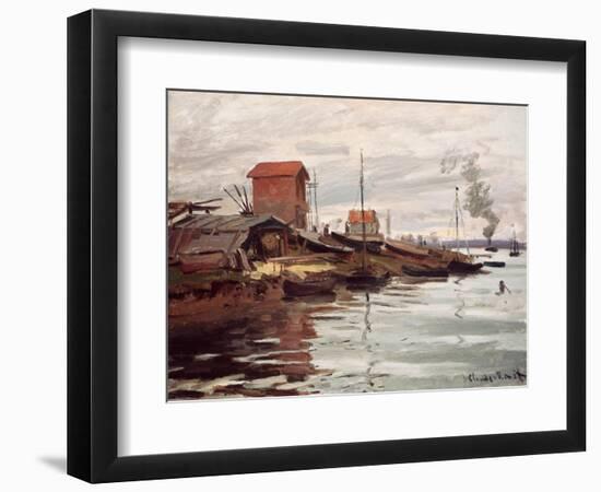 The Seine at Petit-Gennevilliers. La Siene au Petit-Gennevilliers. 1872-Claude Monet-Framed Giclee Print