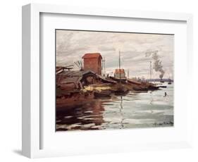 The Seine at Petit-Gennevilliers. La Siene au Petit-Gennevilliers. 1872-Claude Monet-Framed Giclee Print