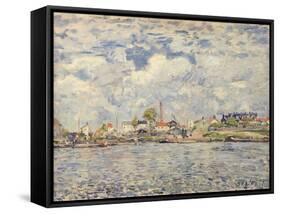 The Seine at Point du Jour, 1877-Alfred Sisley-Framed Stretched Canvas