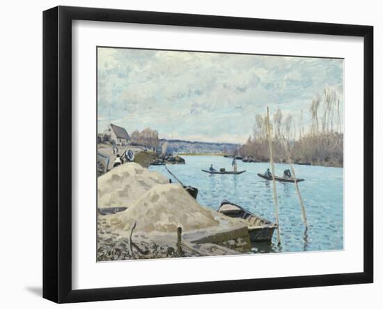 The Seine at Port-Marly, Piles of Sand, 1875-Alfred Sisley-Framed Giclee Print