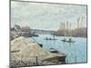 The Seine at Port-Marly, Piles of Sand, 1875-Alfred Sisley-Mounted Giclee Print