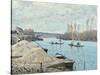 The Seine at Port-Marly, Piles of Sand, 1875-Alfred Sisley-Stretched Canvas