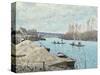 The Seine at Port-Marly, Piles of Sand, 1875-Alfred Sisley-Stretched Canvas