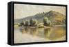 The Seine at Port-Villez-Claude Monet-Framed Stretched Canvas