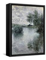 The Seine at Vetheuil, 1879-Claude Monet-Framed Stretched Canvas