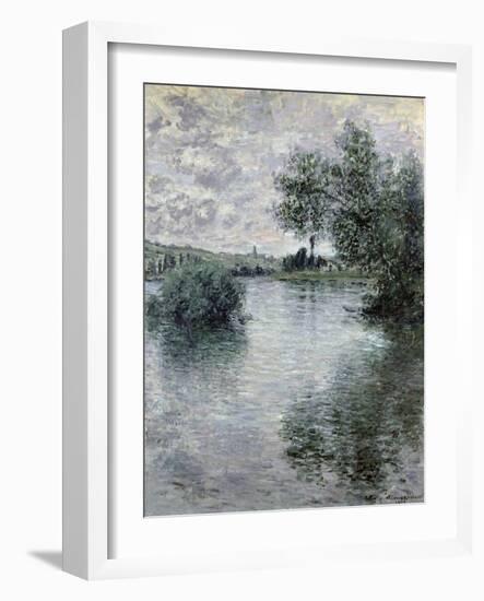 The Seine at Vetheuil, 1879-Claude Monet-Framed Giclee Print