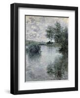The Seine at Vetheuil, 1879-Claude Monet-Framed Premium Giclee Print