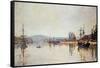 The Seine Below Rouen-Claude Monet-Framed Stretched Canvas