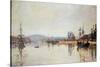 The Seine Below Rouen-Claude Monet-Stretched Canvas