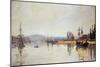 The Seine Below Rouen-Claude Monet-Mounted Giclee Print