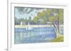 The Seine by the Island of Jatte in Spring-Georges Seurat-Framed Premium Giclee Print