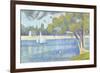 The Seine by the Island of Jatte in Spring-Georges Seurat-Framed Premium Giclee Print