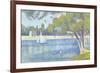 The Seine by the Island of Jatte in Spring-Georges Seurat-Framed Premium Giclee Print