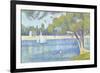 The Seine by the Island of Jatte in Spring-Georges Seurat-Framed Premium Giclee Print