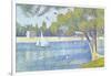 The Seine by the Island of Jatte in Spring-Georges Seurat-Framed Art Print