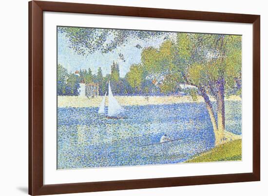 The Seine by the Island of Jatte in Spring-Georges Seurat-Framed Art Print