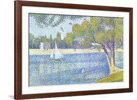 The Seine by the Island of Jatte in Spring-Georges Seurat-Framed Art Print