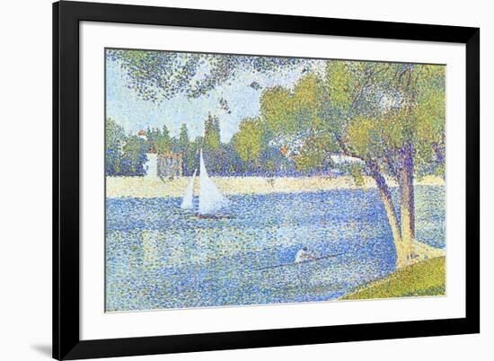 The Seine by the Island of Jatte in Spring-Georges Seurat-Framed Art Print