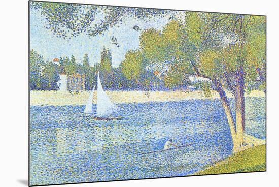 The Seine by the Island of Jatte in Spring-Georges Seurat-Mounted Art Print