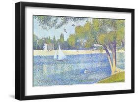 The Seine by the Island of Jatte in Spring-Georges Seurat-Framed Art Print