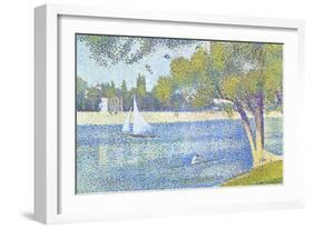 The Seine by the Island of Jatte in Spring-Georges Seurat-Framed Art Print