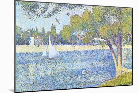 The Seine by the Island of Jatte in Spring-Georges Seurat-Mounted Art Print