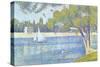The Seine by the Island of Jatte in Spring-Georges Seurat-Stretched Canvas