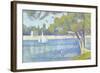 The Seine by the Island of Jatte in Spring-Georges Seurat-Framed Art Print