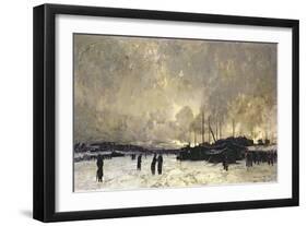 The Seine in December, 1879-Luigi Loir-Framed Giclee Print