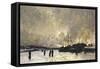 The Seine in December, 1879-Luigi Loir-Framed Stretched Canvas